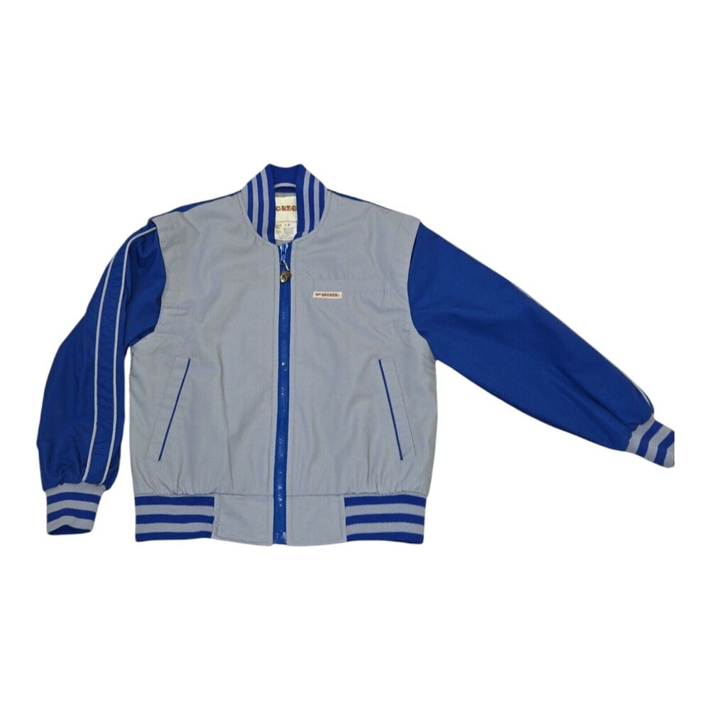 Mc Gregor Jacket Youth Sz 8‎ Vintage Blue/gray with zipper pull EUC